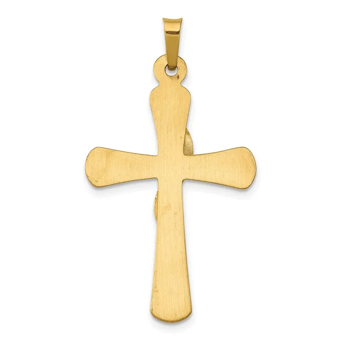 Necklaces 14K TwoTone Hollow Cross wDrape Pendant TreasureFineJewelers