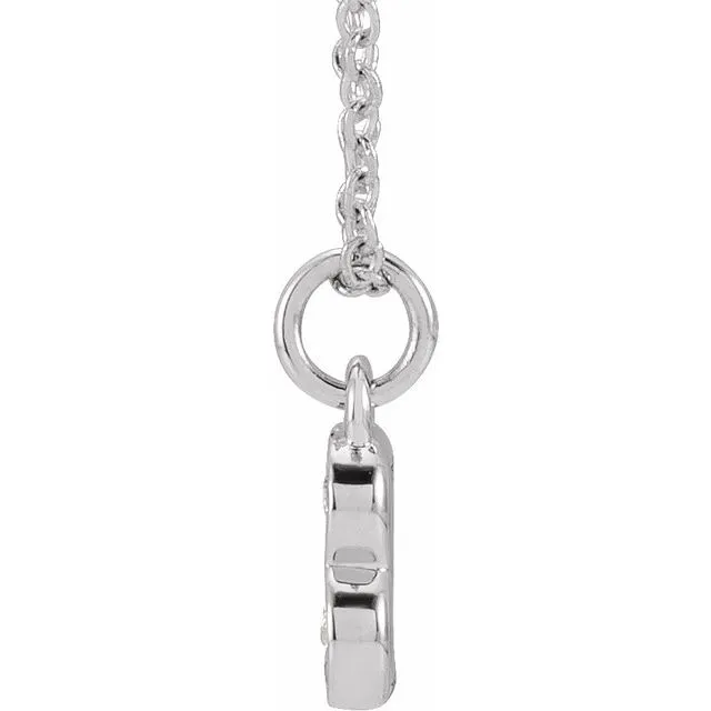 Necklaces 14K White Gold 05 CTW Natural Diamond Petite Initial B 1618 Necklace TreasureFineJewelers