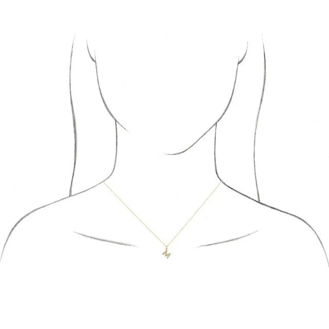Necklaces 14K White Gold 05 CTW Natural Diamond Petite Initial B 1618 Necklace TreasureFineJewelers