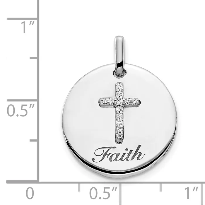Necklaces 14k White Gold Diamond Cross Faith Pendant TreasureFineJewelers