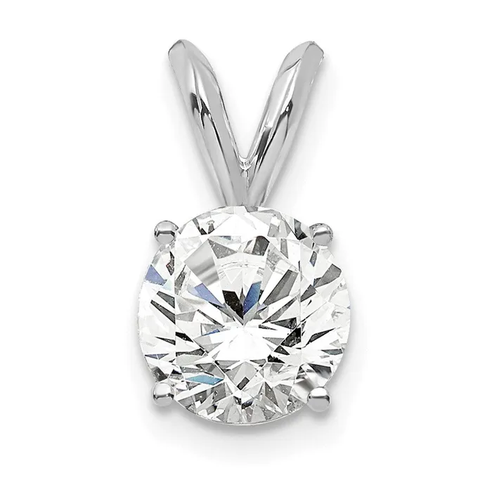 Necklaces 14k White Gold WG 34 carat total weight Round Certified VSSI GH Lab Grown Diamond Solitaire Pendant TreasureFineJewelers Necklaces 14k White Gold WG 34 carat total weight Round Certified VSSI GH Lab Grown Diamond Solitaire Pendant TreasureFineJewelers