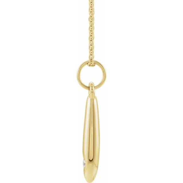 Necklaces 14K Yellow Gold 03 CTW Natural Diamond Geometric 1618 Necklace TreasureFineJewelers