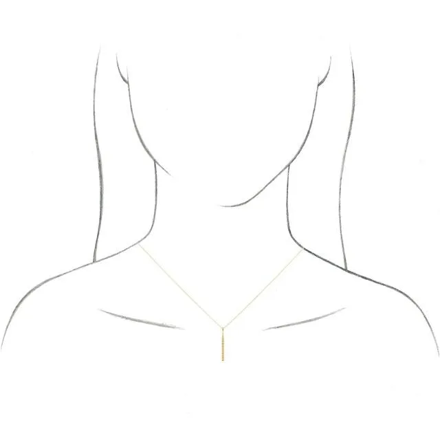 Necklaces 14K Yellow Gold 07 CTW Natural Diamond Vertical Bar 1618 Necklace TreasureFineJewelers
