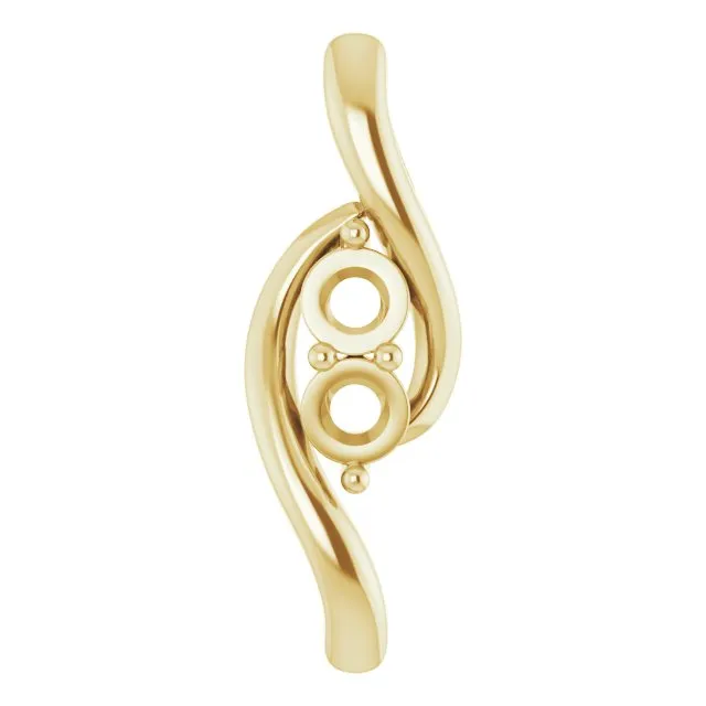 Necklaces 14K Yellow Gold 39 mm Round TwoStone Pendant Mounting TreasureFineJewelers Necklaces 14K Yellow Gold 39 mm Round TwoStone Pendant Mounting TreasureFineJewelers