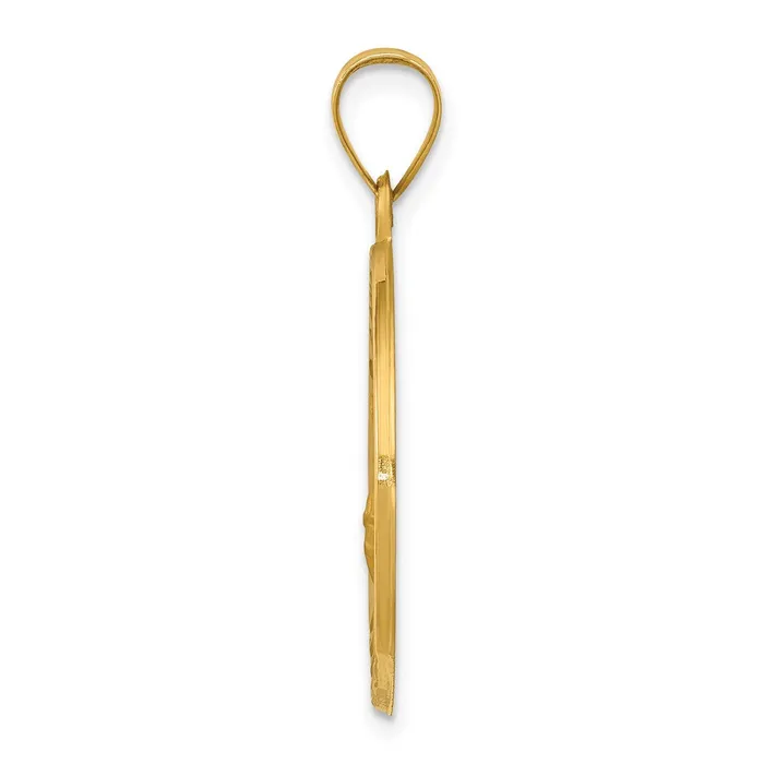 Necklaces 14k Yellow Gold Polished and Satin St Florian Medal Hollow Pendant TreasureFineJewelers
