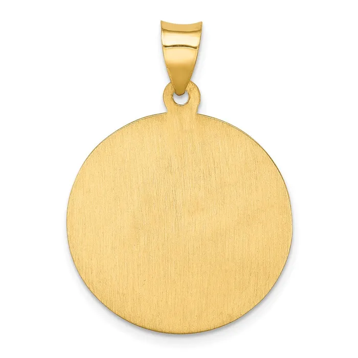 Necklaces 14k Yellow Gold Polished and Satin St Florian Medal Hollow Pendant TreasureFineJewelers