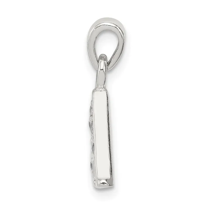 Necklaces Sterling Silver CZ Letter A Initial Pendant TreasureFineJewelers