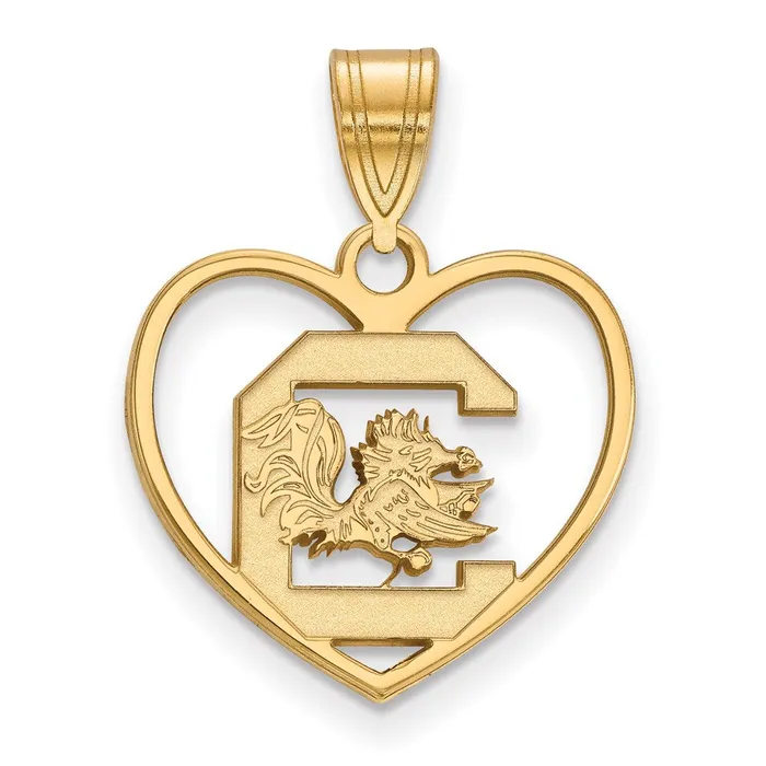 Necklaces Sterling Silver Goldplated University of South Carolina Heart Pendant TreasureFineJewelers Necklaces Sterling Silver Goldplated University of South Carolina Heart Pendant TreasureFineJewelers