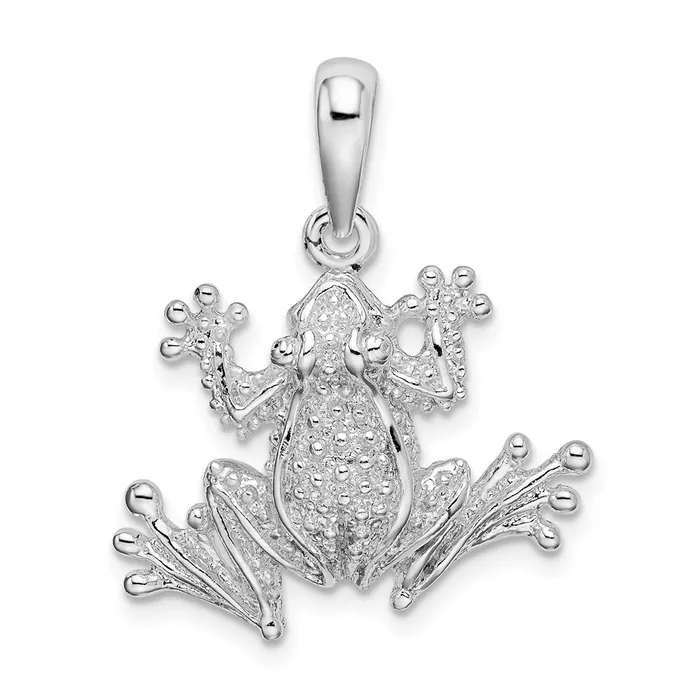 Necklaces Sterling Silver Polished Frog Pendant TreasureFineJewelers