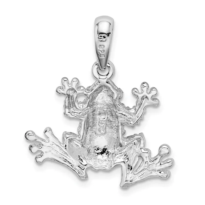 Necklaces Sterling Silver Polished Frog Pendant TreasureFineJewelers