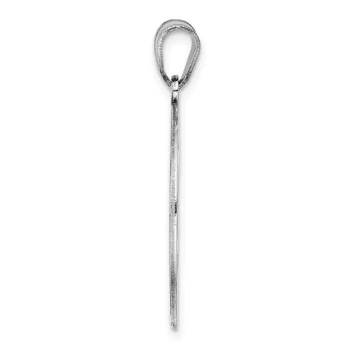 Necklaces Sterling Silver Rhodiumplated Fancy Script Letter F Initial Pendant TreasureFineJewelers