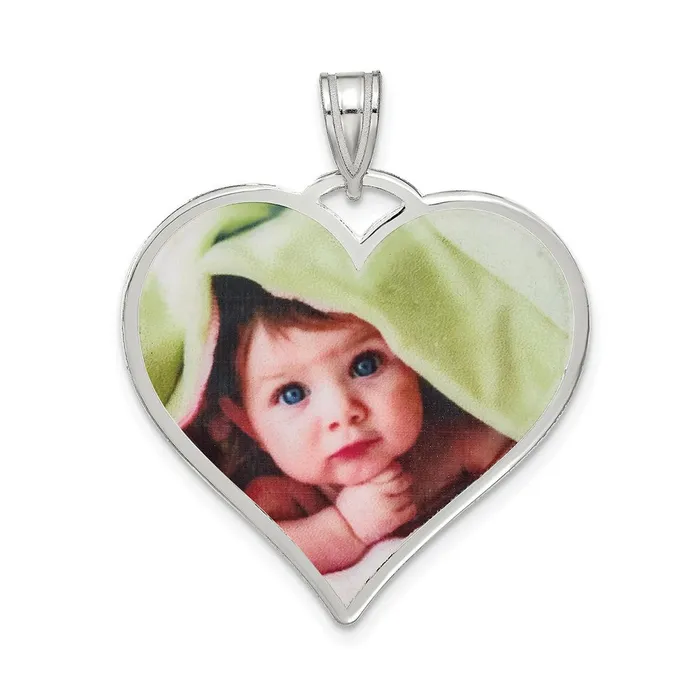 Necklaces Sterling SilverRhodiumplated Large Heart Picture Jewelry Pendant TreasureFineJewelers Necklaces Sterling SilverRhodiumplated Large Heart Picture Jewelry Pendant TreasureFineJewelers