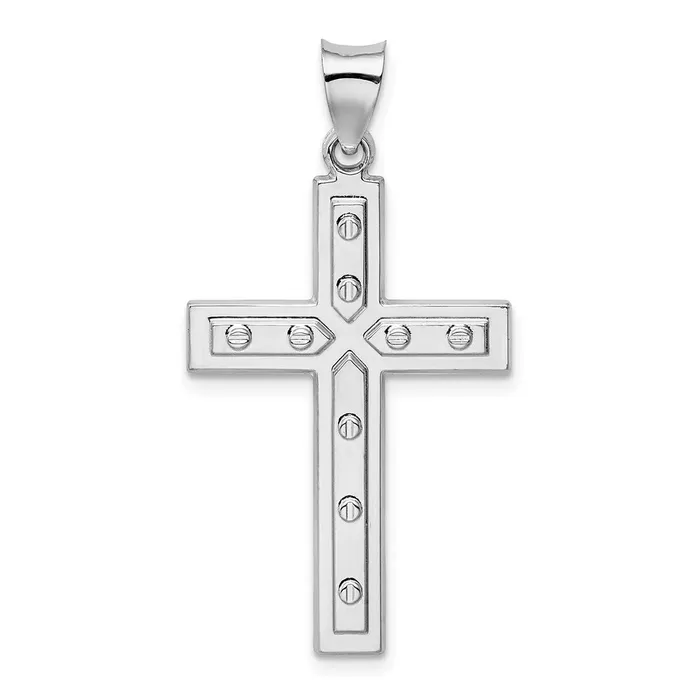 Necklaces Sterling Silver Rhodiumplated Satin Polished Latin Cross Pendant TreasureFineJewelers Necklaces Sterling Silver Rhodiumplated Satin Polished Latin Cross Pendant TreasureFineJewelers