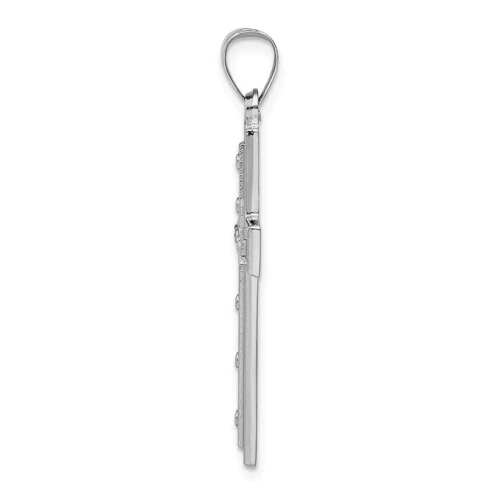 Necklaces Sterling Silver Rhodiumplated Satin Polished Latin Cross Pendant TreasureFineJewelers