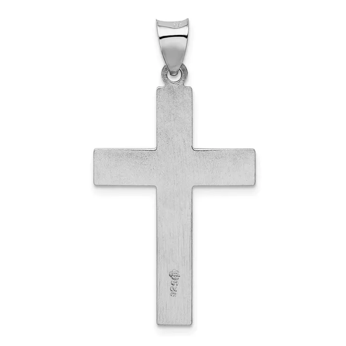 Necklaces Sterling Silver Rhodiumplated Satin Polished Latin Cross Pendant TreasureFineJewelers