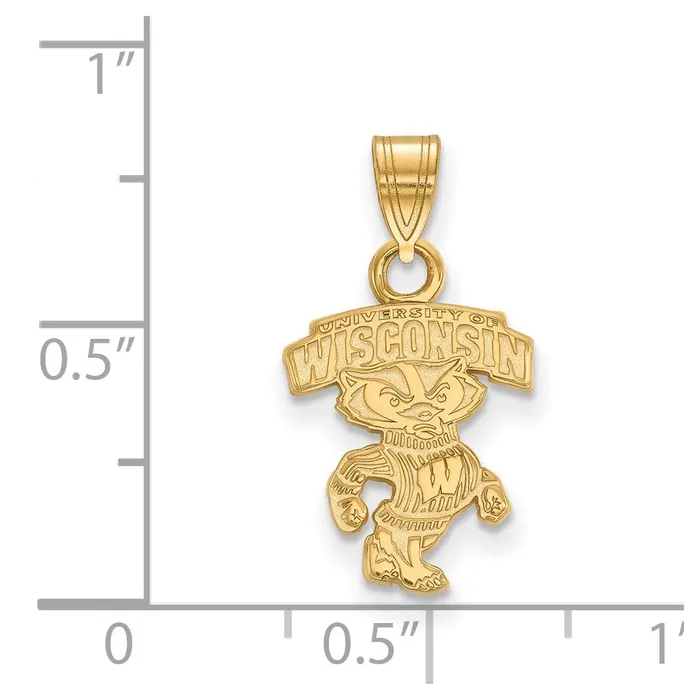 Necklaces TreasureFineJewelers 10k Gold University of Wisconsin Small Pendant