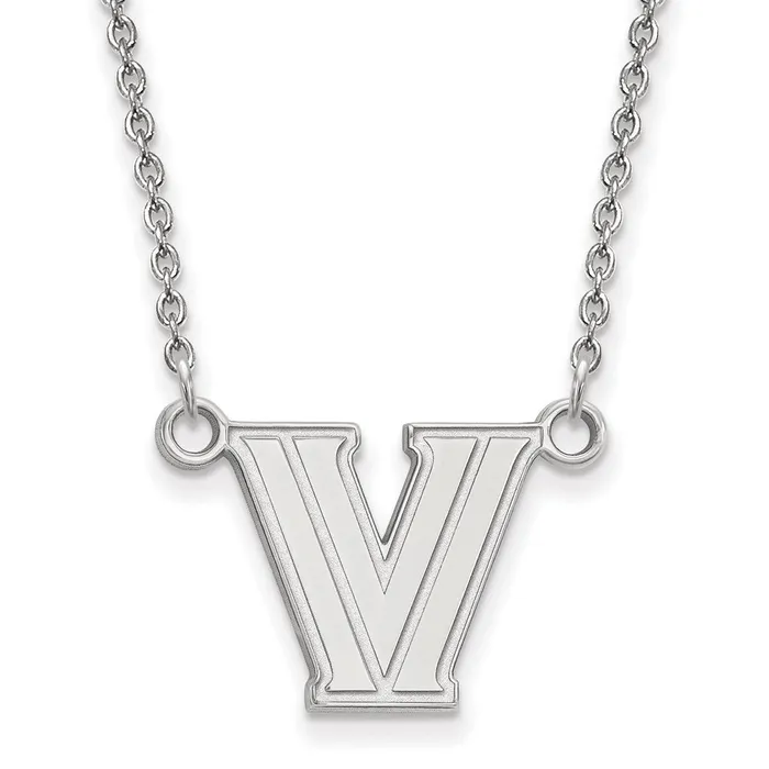 Necklaces TreasureFineJewelers 10K White Gold Villanova University Small Pendant with Necklace Necklaces TreasureFineJewelers 10K White Gold Villanova University Small Pendant with Necklace