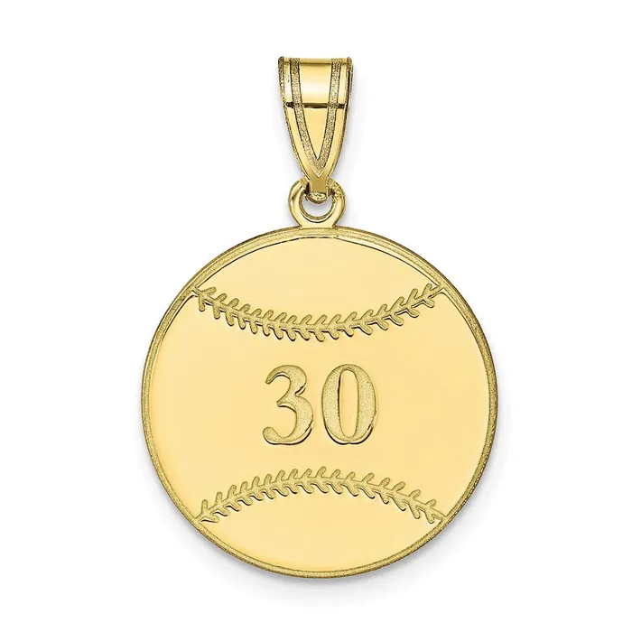 Necklaces TreasureFineJewelers 10KY Personalized Baseball Pendant