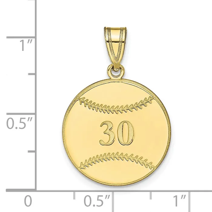 Necklaces TreasureFineJewelers 10KY Personalized Baseball Pendant
