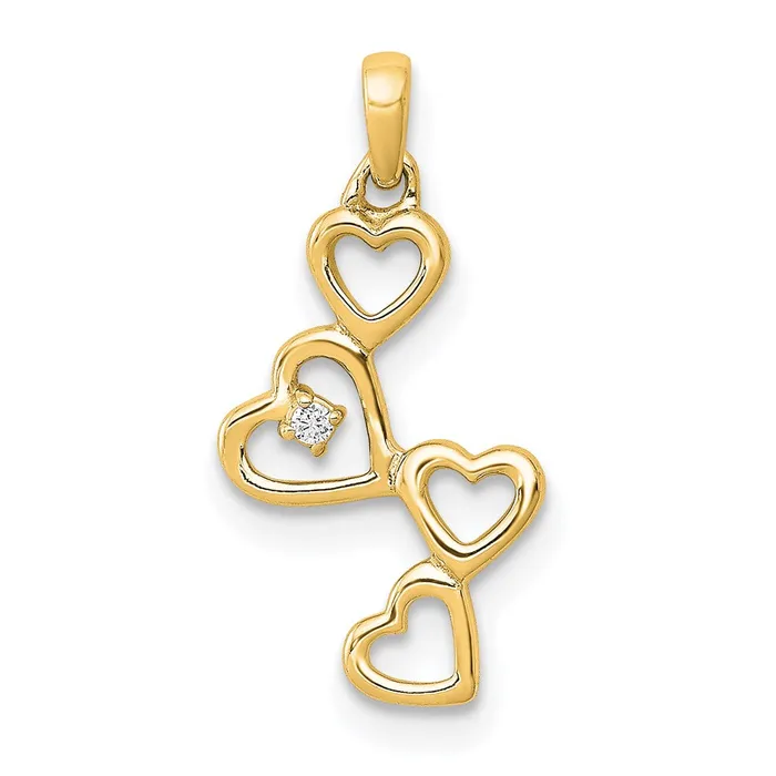 Necklaces TreasureFineJewelers 14k Diamond Heart Pendant
