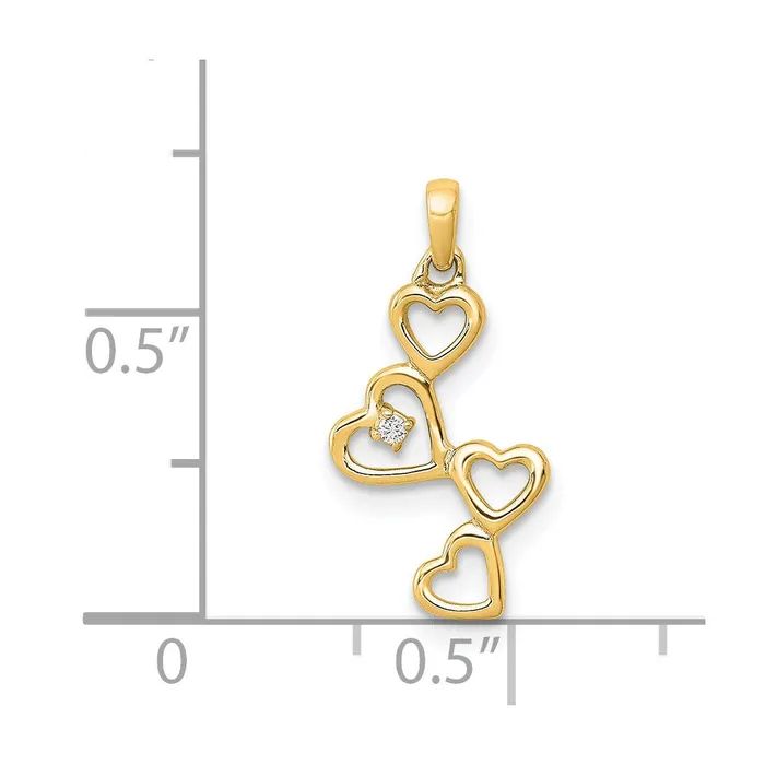 Necklaces TreasureFineJewelers 14k Diamond Heart Pendant