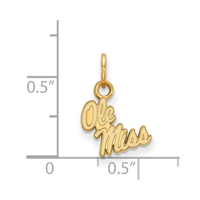 Necklaces TreasureFineJewelers 14k Gold University of Mississippi Ole Miss Extra Small Pendant