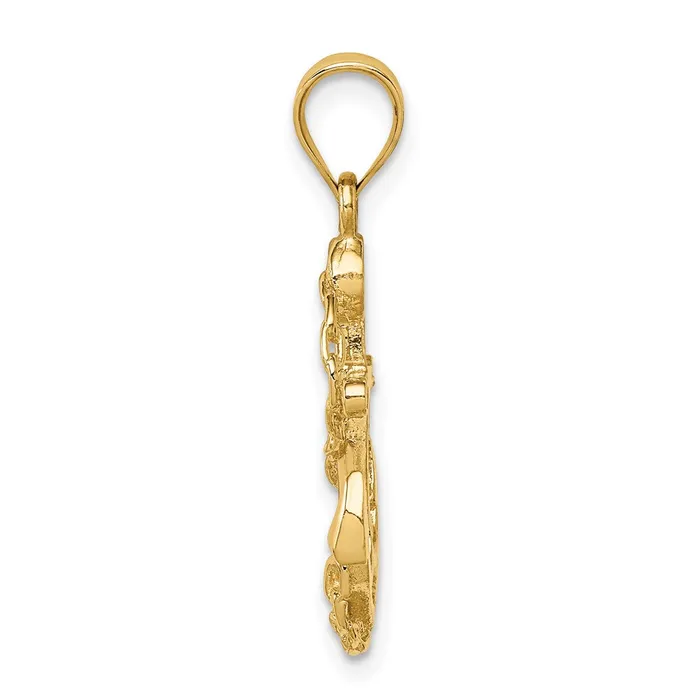 Necklaces TreasureFineJewelers 14K Polished Anchor Chain Pendant