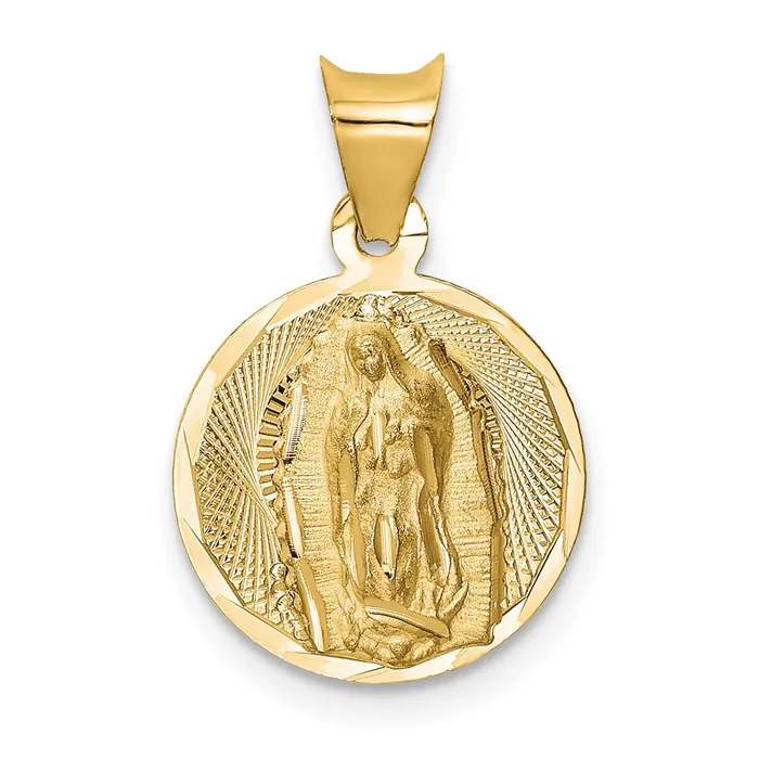 Necklaces TreasureFineJewelers 14K Polished DC Lady Of Guadalupe Circle Pendant