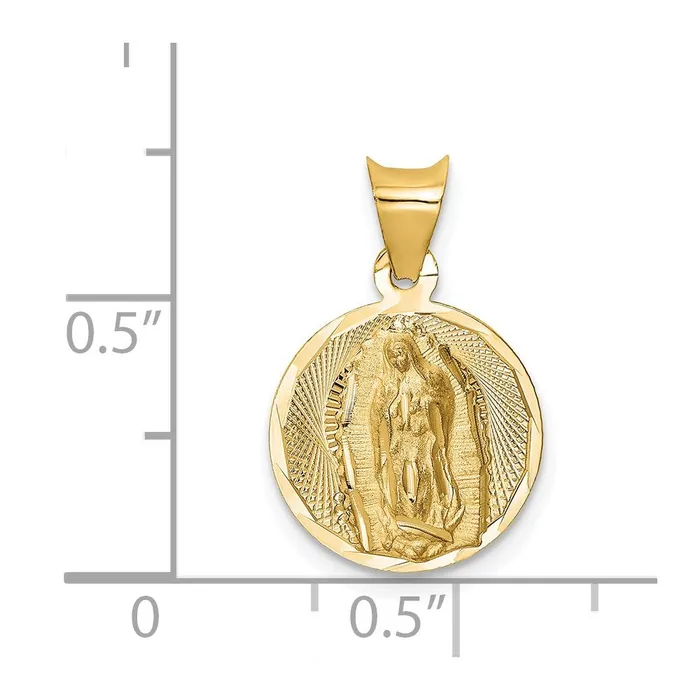 Necklaces TreasureFineJewelers 14K Polished DC Lady Of Guadalupe Circle Pendant