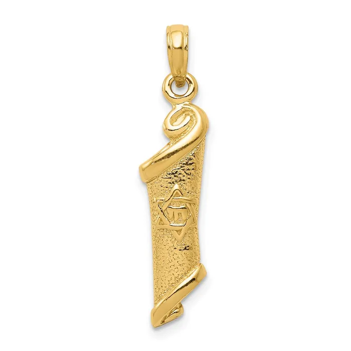 Necklaces TreasureFineJewelers 14k Torah wStar of David Pendant