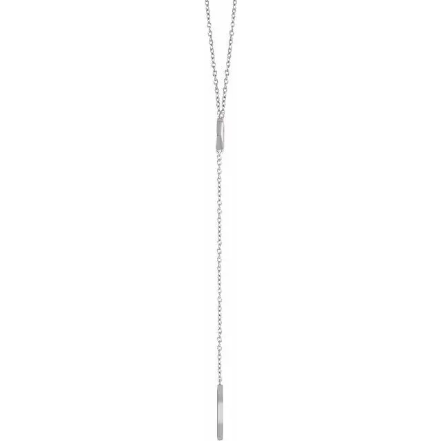 Necklaces TreasureFineJewelers 14K White Circle Bar Y 1618 Necklace