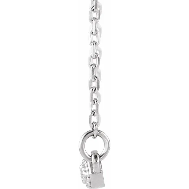 Necklaces TreasureFineJewelers 14K White Gold 110 CTW Natural Diamond Milgrain Bar 1618 Necklace