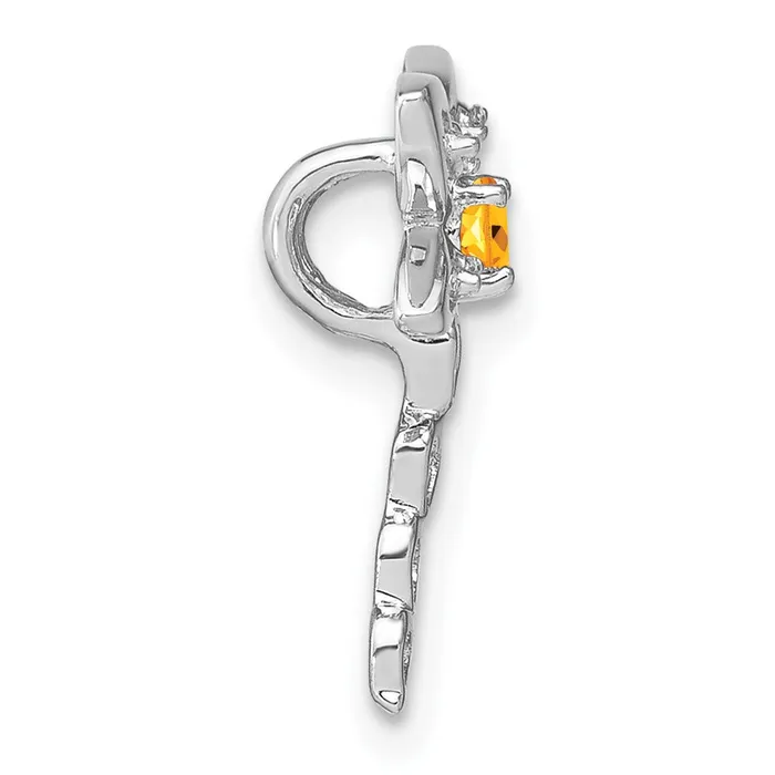 Necklaces TreasureFineJewelers 14k White Gold Citrine and Diamond Dragonfly Chain Slide