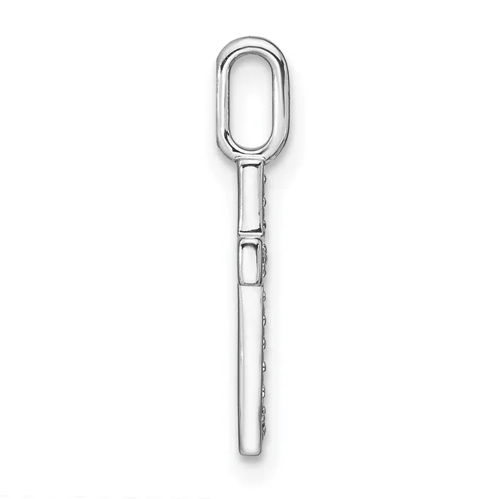Necklaces TreasureFineJewelers 14K White Gold Diamond Lower Case Letter T Initial Pendant