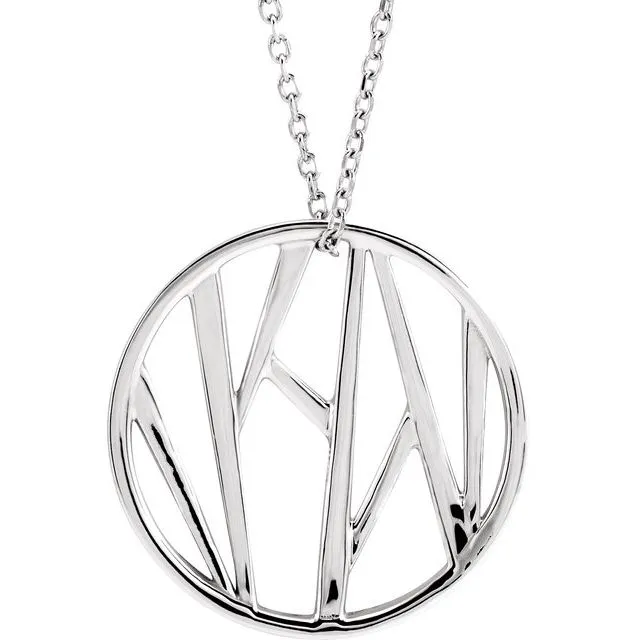 Necklaces TreasureFineJewelers 14K White Gold Family 1618 Necklace