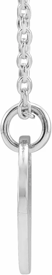 Necklaces TreasureFineJewelers 14K White Gold Initial F 10 mm Disc 1618 Necklace