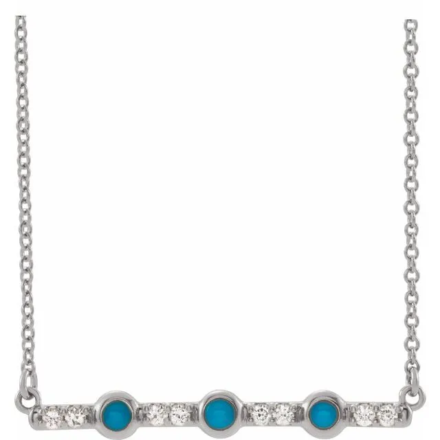 Necklaces TreasureFineJewelers 14K White Turquoise 18 CTW Diamond Bar 18 Necklace Necklaces TreasureFineJewelers 14K White Turquoise 18 CTW Diamond Bar 18 Necklace