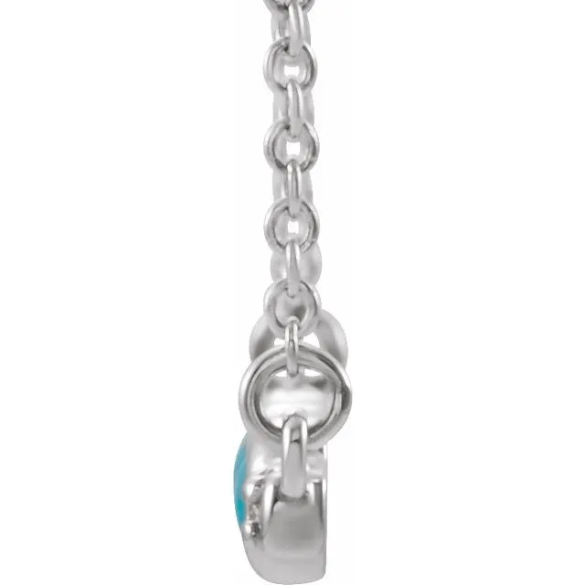 Necklaces TreasureFineJewelers 14K White Turquoise 18 CTW Diamond Bar 18 Necklace
