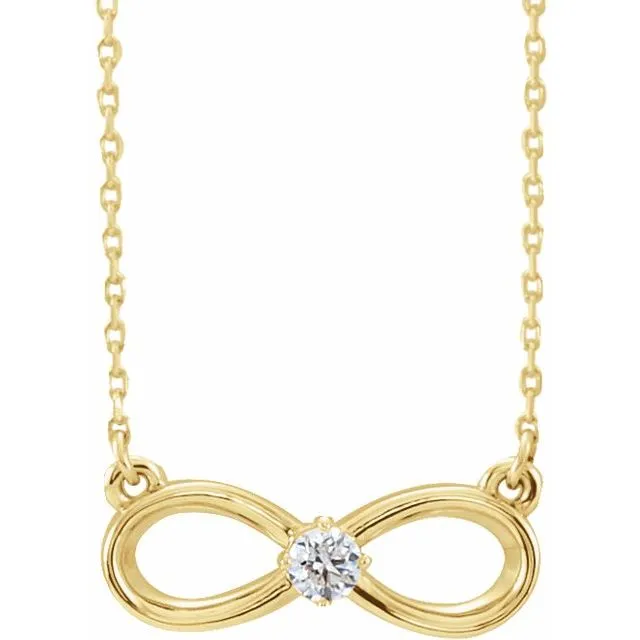 Necklaces TreasureFineJewelers 14K Yellow 110 CT Diamond InfinityInspired 1618 Necklace Necklaces TreasureFineJewelers 14K Yellow 110 CT Diamond InfinityInspired 1618 Necklace