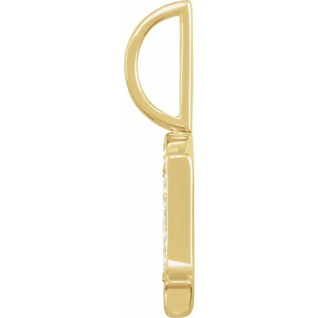 Necklaces TreasureFineJewelers 14K Yellow Gold 05 CTW Natural Diamond Gothic Initial A CharmPendant