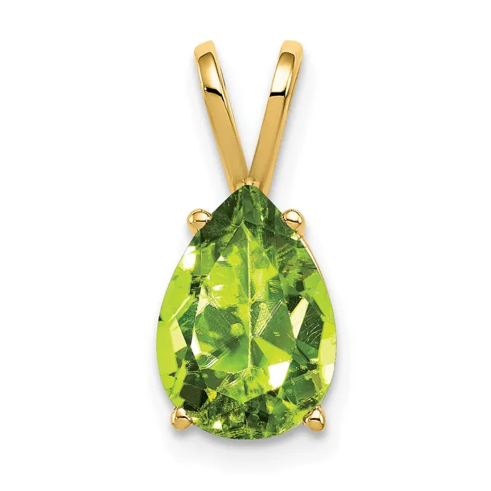 Necklaces TreasureFineJewelers 14k Yellow Gold 10x7mm Pear Peridot pendant Necklaces TreasureFineJewelers 14k Yellow Gold 10x7mm Pear Peridot pendant