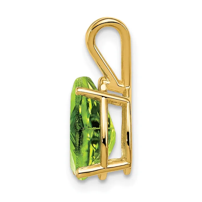 Necklaces TreasureFineJewelers 14k Yellow Gold 10x7mm Pear Peridot pendant