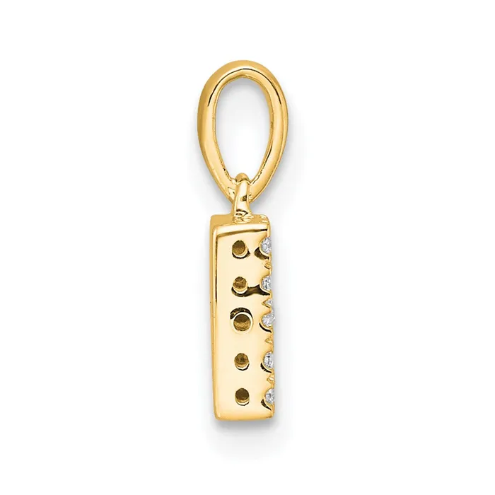 Necklaces TreasureFineJewelers 14k Yellow Gold Diamond Letter B Initial with Bail Pendant