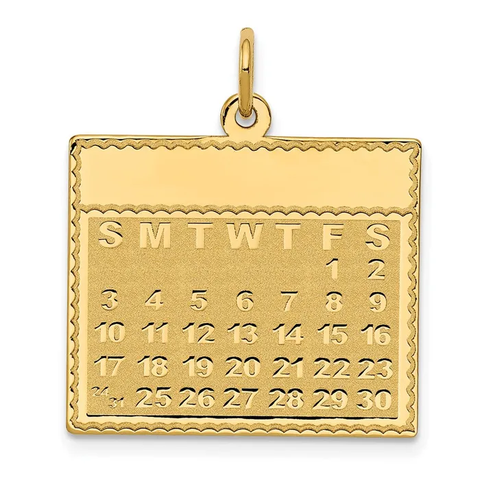 Necklaces TreasureFineJewelers 14k Yellow Gold Friday the First Day Calendar Pendant Necklaces TreasureFineJewelers 14k Yellow Gold Friday the First Day Calendar Pendant