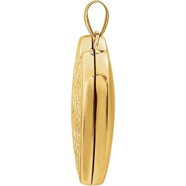 Necklaces TreasureFineJewelers 14K Yellow Gold Heart Locket
