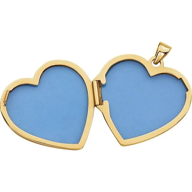 Necklaces TreasureFineJewelers 14K Yellow Gold Heart Locket