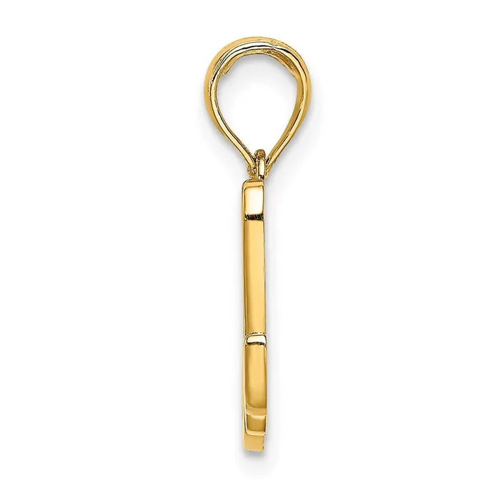 Necklaces TreasureFineJewelers 14k Yellow Gold Script Letter M Initial Pendant