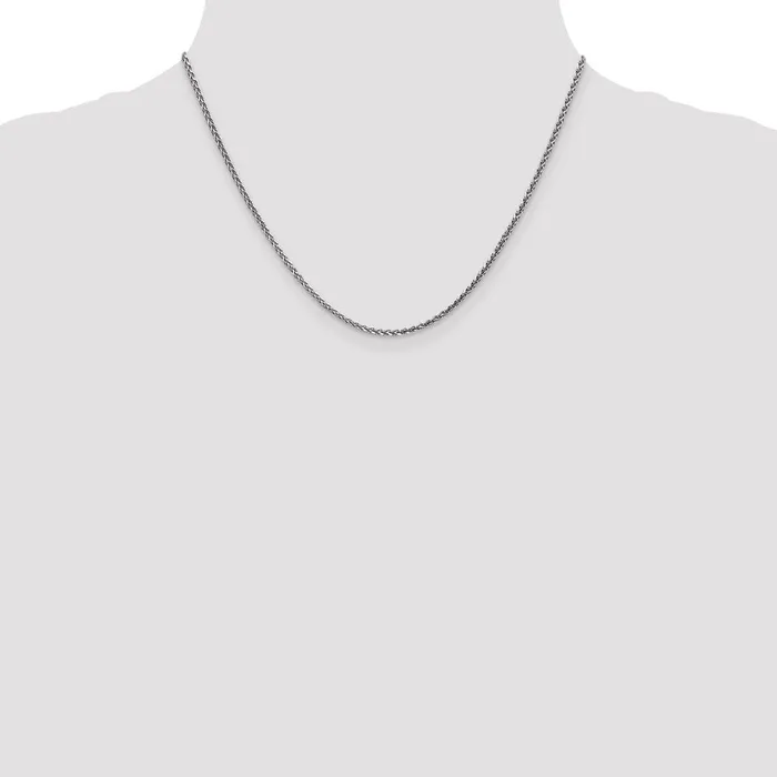 Necklaces TreasureFineJewelers Leslies 14K White Gold 18mm Solid DC Spiga Chain