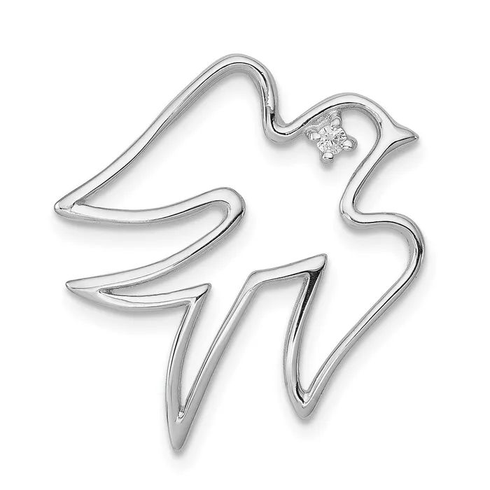 Necklaces TreasureFineJewelers Sterling Silver CZ Dove Pendant