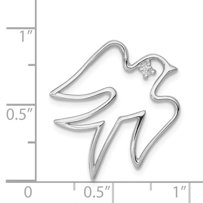 Necklaces TreasureFineJewelers Sterling Silver CZ Dove Pendant